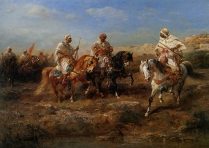 Desert Canter by Adolf Schreyer Oil Painting