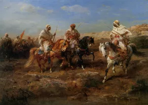 Desert Canter by Adolf Schreyer - Oil Painting Reproduction