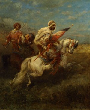 Scouts on the Lookout by Adolf Schreyer Oil Painting