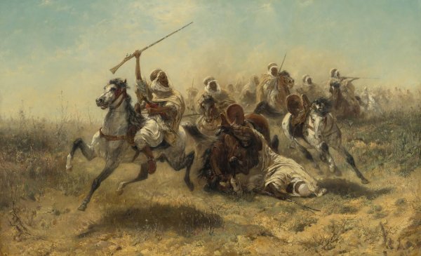Main Product Photo of The Charge  Painting by Adolf Schreyer