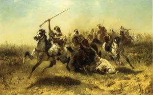 The Charge by Adolf Schreyer Oil Painting