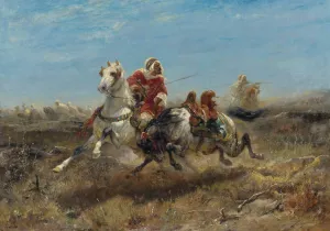 The Chase by Adolf Schreyer Oil Painting