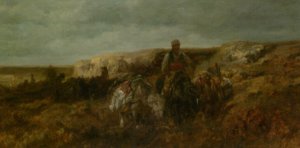 The Pass Over the Hills by Adolf Schreyer Oil Painting