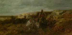 The Pass Over the Hills by Adolf Schreyer Oil Painting