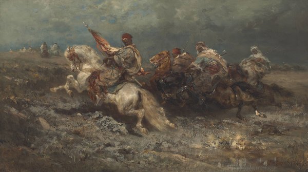 Main Product Photo of The Stampede Painting by Adolf Schreyer
