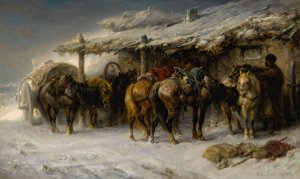 The Wallachian Team by Adolf Schreyer Oil Painting