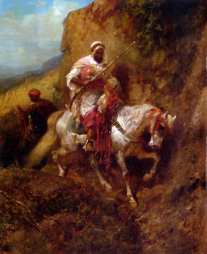 The Warrier by Adolf Schreyer Oil Painting