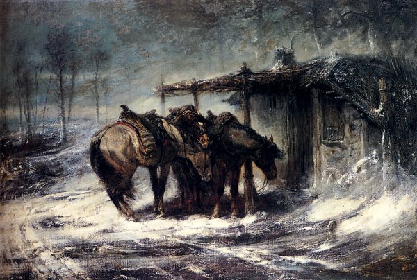 Main Product Photo of Wallachian Blizzard Painting by Adolf Schreyer
