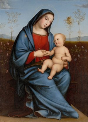 Maria and Child by Adolf Senff Oil Painting