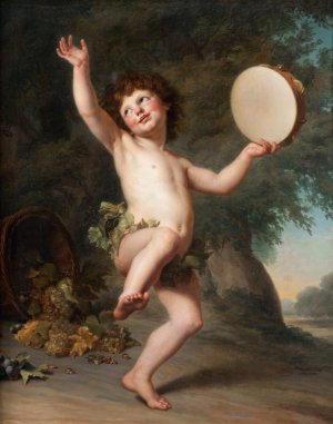 Cupid As Bacchus by Adolf Ulrik Wertmuller Oil Painting