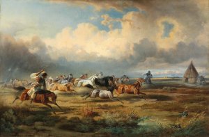 Herd of Horses on the Puszta by Adolf Van Der Venne Oil Painting