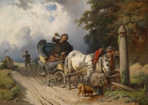 Jedem seine Starkung by Adolf Van Der Venne Oil Painting