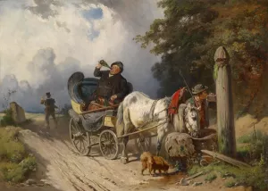 Jedem seine Starkung by Adolf Van Der Venne Oil Painting