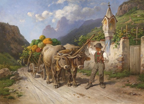 Reiche Ernte  by Adolf Van Der Venne - Hand-Painted Oil Painting Reproduction