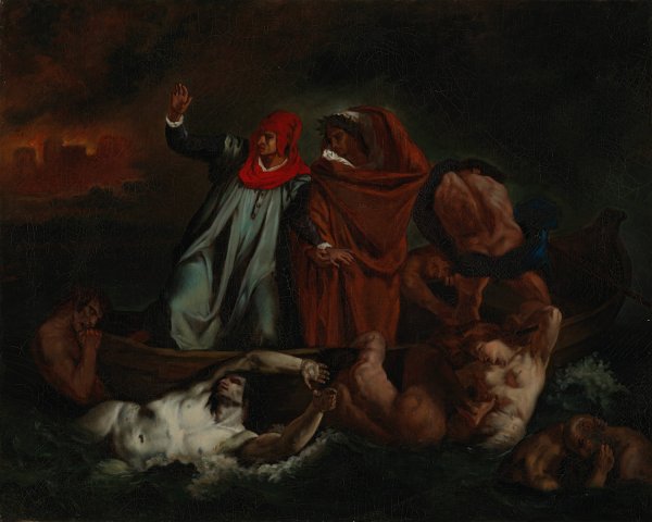 Dante And Virgil In Hell  by Adolf Von Becker - Hand-Painted Oil Painting Reproduction