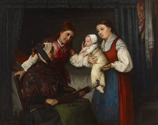 Presenting The Baby  by Adolf Von Becker - Hand-Painted Oil Painting Reproduction