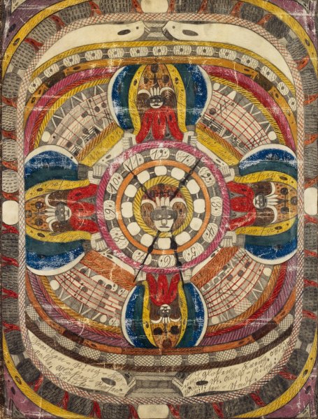 Chrooslen Ring Koralle, Maber Roosen Kreutz und Gloken Kreuz. Ottilia Wald Skt. Adolf Ring; Riisen Stadt  by Adolf Wolfli - Hand-Painted Oil Painting Reproduction