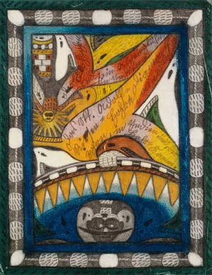 Das Skt. Adolf Diamantt Riesen Hohrn, am Flohzohrn, in Indien und, der Hahr Kamm by Adolf Wolfli Oil Painting