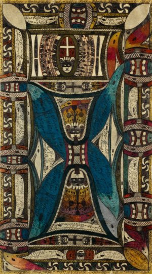 Der Zantrums Bacher, zeigt den Plahn der Beiden, Chineesischen, Halb Insel, Riesen Stadte, Zunga Ost und Zunga West Oil painting by Adolf Wolfli