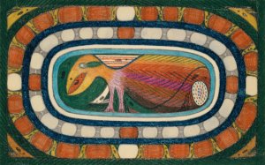 Die Delphine; Ein absolutt, ungefahrlicher Riesen Vogel by Adolf Wolfli Oil Painting