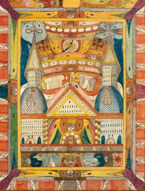 Leantika, Riesen Grand Hottell, in Lion See; Indien by Adolf Wolfli Oil Painting