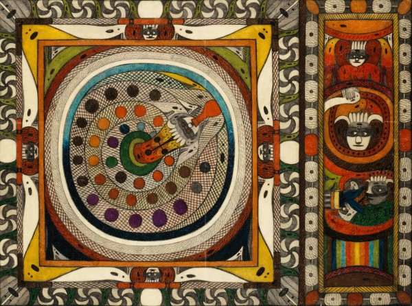 Main Product Photo of Netz Schlange, vom Wili Wald, Skt. Adolf Thurm, Hoof Ring, Uhrwald, in Amerika  Painting by Adolf Wolfli