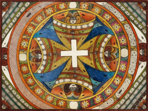 Roosali von Indien; Roosali von Rubland; Roosali von China; Und Roosali von Jappan im Skt. Adolf Roosa Gaarta  by Adolf Wolfli - Hand-Painted Oil Painting Reproduction