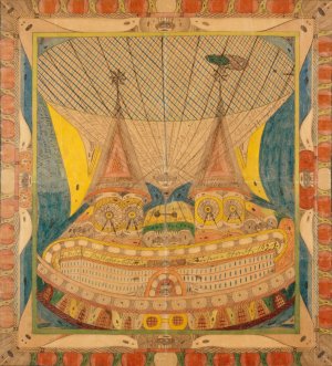 Skt. Adolf Ballohn Schiff; Riesen Stadt by Adolf Wolfli Oil Painting