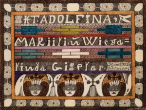 Skt. Adolfina, Mariili, und Wiegalinda Giselar by Adolf Wolfli Oil Painting