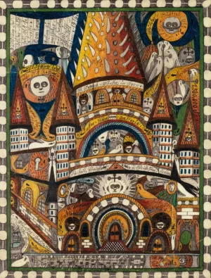 St. Vinzentz Munster, in Bern Oil painting by Adolf Wolfli