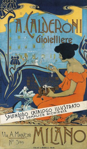 A. Calderoni Gioielliere by Adolfo Hohenstein Oil Painting