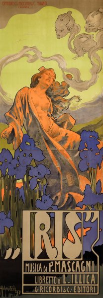 Iris, Musica Di P.Mascagni by Adolfo Hohenstein Oil Painting