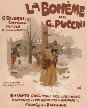 La Boheme by Adolfo Hohenstein Oil Painting