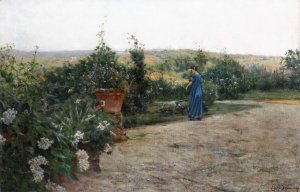 Pomeriggio in villa by Adolfo Tommasi Oil Painting
