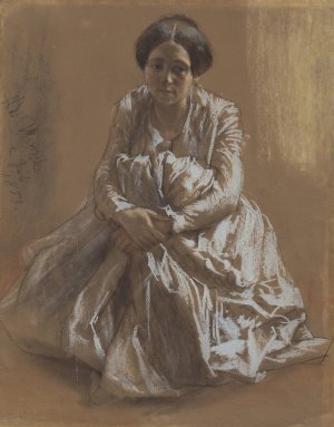 The Artist's Sister Emilie by Adolph Menzel Oil Painting