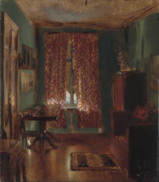 Main Product Photo of The Artist's Sitting Room in Ritterstrasse  Painting by Adolph Menzel