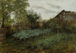 The Back Garden by Adolph Menzel Oil Painting