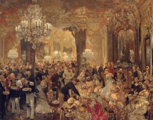 The Dinner at the Ball by Adolph Menzel Oil Painting