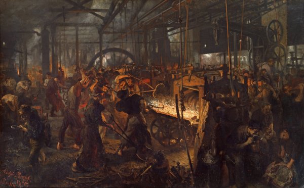 Main Product Photo of The Iron Rolling Mill  Painting by Adolph Menzel