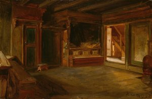 Farm Interior from Sandak by Adolph Tidemand Oil Painting