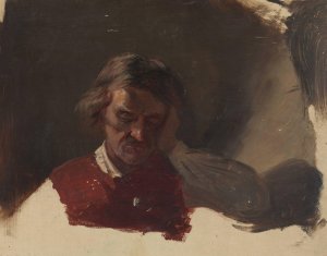 Farmer. Study for Low Church Devotion by Adolph Tidemand Oil Painting