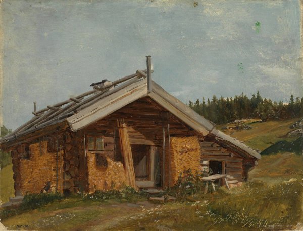Main Product Photo of Farmhouse at Bolkesjo  Painting by Adolph Tidemand
