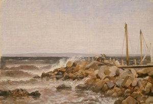 From Kullen in Sweden by Adolph Tidemand Oil Painting
