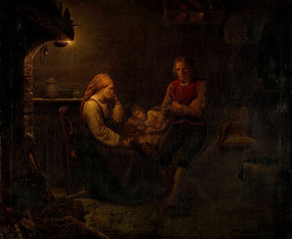 Main Product Photo of Het zieke kind  Painting by Adolph Tidemand