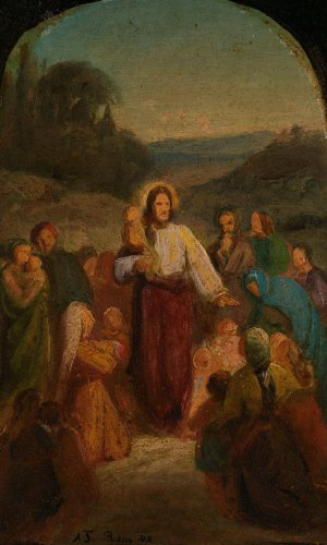 La de sma barn komme til meg Oil painting by Adolph Tidemand