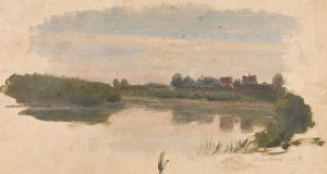 Landscape Study by Adolph Tidemand Oil Painting