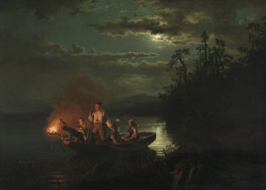 Lystring pa Kroderen by Adolph Tidemand Oil Painting
