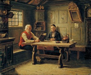 Old Age Solitude by Adolph Tidemand Oil Painting