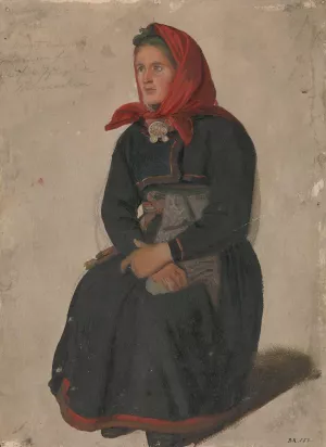 Peasant Woman from Telemark Oil painting by Adolph Tidemand