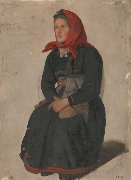 Main Product Photo of Peasant Woman from Telemark  Painting by Adolph Tidemand